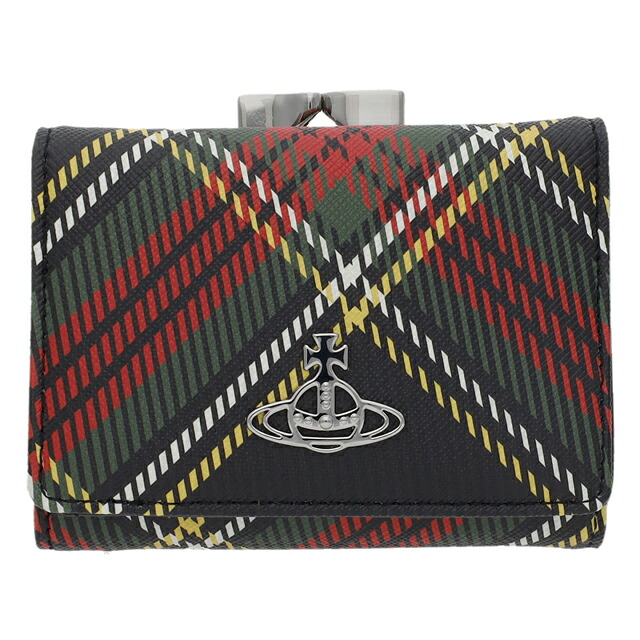 【新品】ヴィヴィアン・ウエストウッド がま口 三つ折り財布 SMALL FRAME WALLET 5115002NW S0022 N302 CHELSEA TARTAN｜サンワワールド店