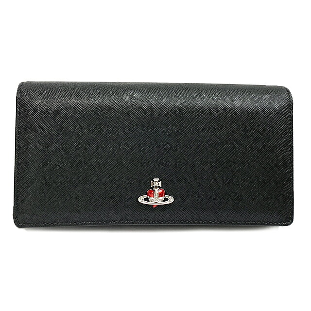ヴィヴィアン・ウエストウッド レディース 長紙入れ ディアマンテ 51060025U L0040 N402 BLACK/RED DIAM ORB 黒いこと 赤いこと しろがね色【新品】