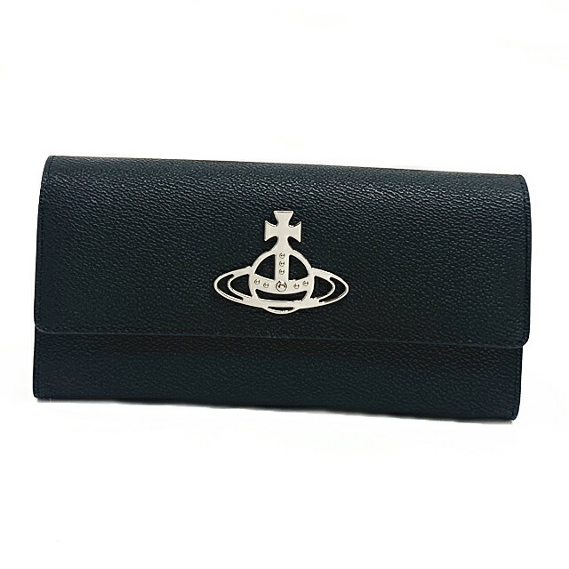 ヴィヴィアン・ウエストウッド レディース 長札入れ アニー ANNIE LONG WALLET 51060056 S000R N405 BLACK /SILVER 黒いこと しろがね色【新品】