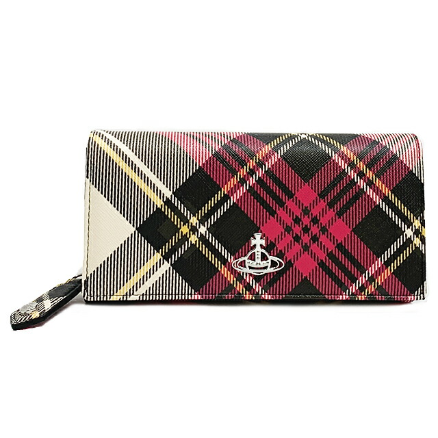 ヴィヴィアン・ウエストウッド レディース 長札入れ CLASSIC LONG WALLET 51060025 S0012 O101 NEW EXHIBITION TARTAN 読み合わせる 赤いこと 黒いこと しろがね色【新品】