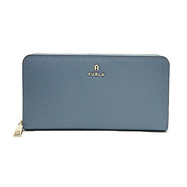 フルラ FURLA 紙入れ ラウンドジッパー長紙入れ WP00322 ARE000 4352S CELESTIAL＋COLOR CRISTALLO 青み×薄墨色【新品】