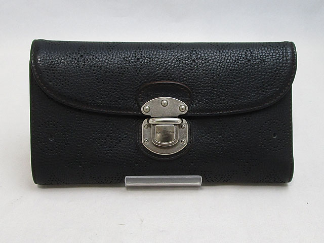 美品 ルイヴィトン マヒナ ポルトフォイユ アメリア 長財布 三つ折り財布 黒 LOUIS VUITTON ルイ・ヴィトン M95716 マヒナ ポルトフォイユ