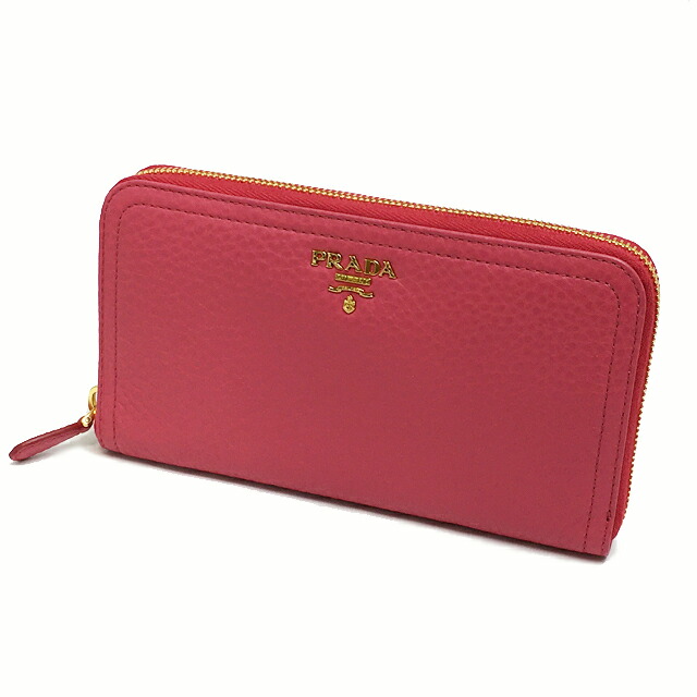 プラダ PRADA 長紙入れ ラウンドジッパー   1M0506 レディース長紙入れ サクラ色【中古】
