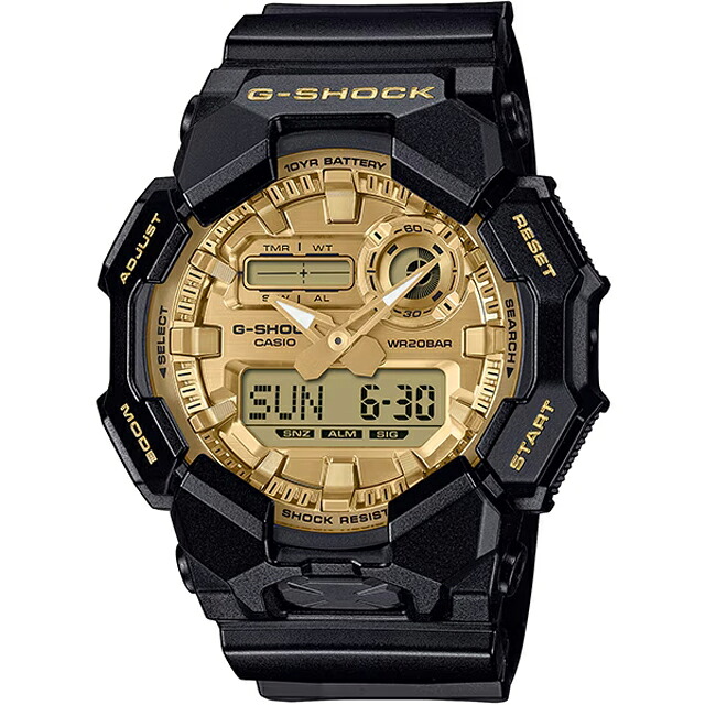 G-SHOCK カシオ 腕時計 10年バッテリー ビッグケース アナデジ クオーツ Black and Gold Series GA-010GGB-1A9JF【新品】|サンワワールド店
