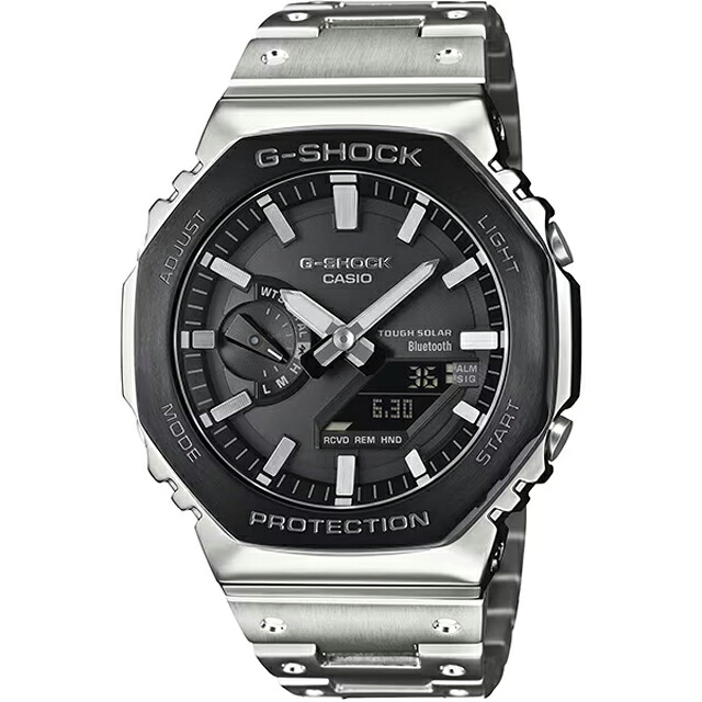 G-SHOCK カシオ メンズ 腕時計 フルメタル アナデジ モバイルリンク機能 タフソーラー 2100シリーズ ブラックベゼル モノトーンデザイン　GM-B2100BT-1AJF【新品】｜サンワワールド店