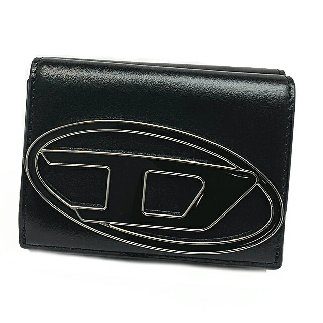 ディーゼル DIESEL レディース メンズ 三つ折り財布 X09887 PR818 T8013 ブラック 黒【新品】|サンワワールド店