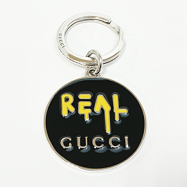 【新品ワケあり品】グッチ GUCCI キーリング キーホルダー チャーム シルバー 478646 J89L0 8490 ブラック REAL リアル｜サンワワールド店