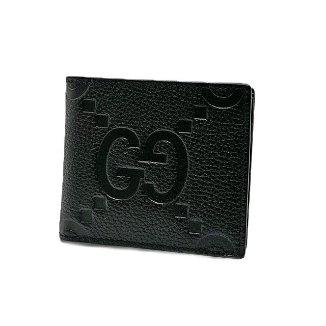 グッチ GUCCI 二つ折り紙入れ メンズ PIUMA CALF GG JUMBO LEATH 739479 AABYO 1000【新品】