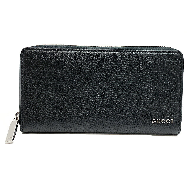 グッチ GUCCI ラウンドチャック長銭入れ メンズ ロゴタイプ ジップアラウンド 771154 AABXM 1000 黒いこと  【新品】
