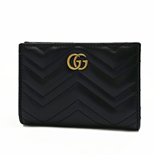 グッチ GUCCI 二つ折り紙入れ  レディース 黒いこと GG MARMONT 2.0 773427 DTDHT 1000【新品】