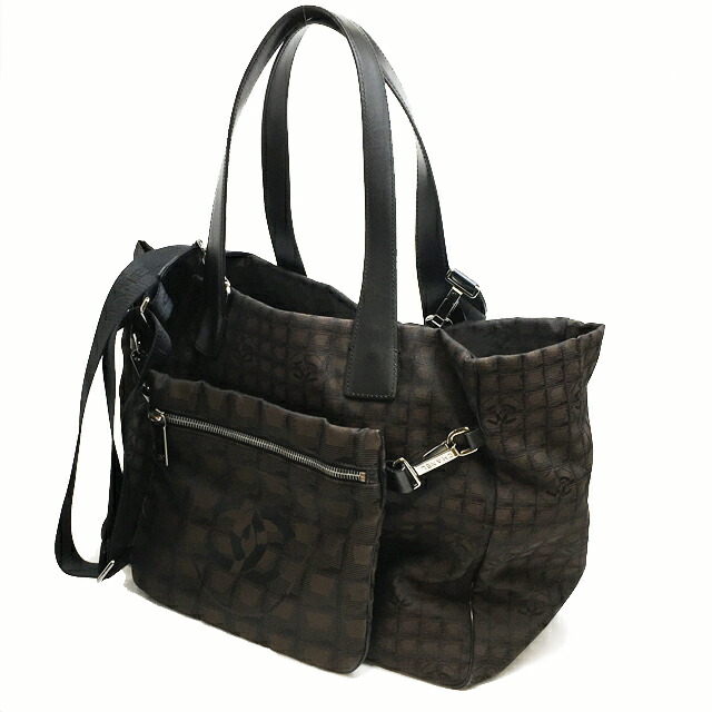シャネルCHANEL ニュートラベルライン A26156 レディース御徒面子 2Way トート ショルダーバッグ 赤銅色【中古】