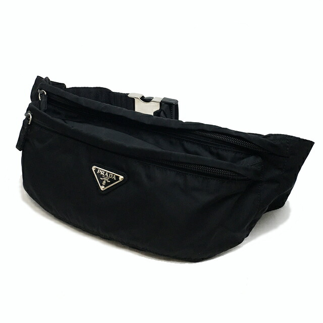 プラダ　PRADA　ウエストバッグヒップバッグ　ブラック【中古】｜サンワワールド店