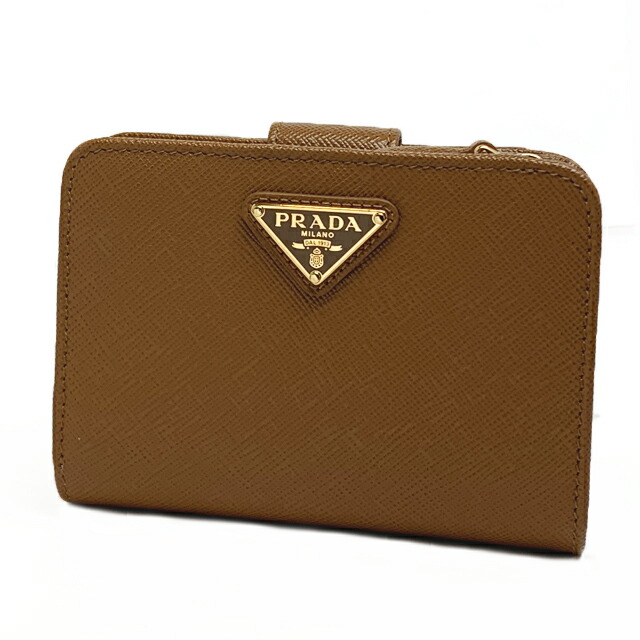 PRADA 二つ折り財布 ベージュ系 楽天市場】プラダ 二つ折り財布 財布サフィアーノトライアングル
