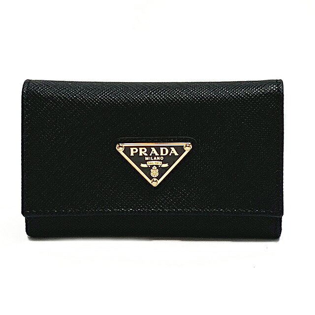 【新品】プラダ PRADA 4連手当たり容れもの レディース SAFFIANO TRIANG 1PG004 QHH F0002 NERO 黒いこと