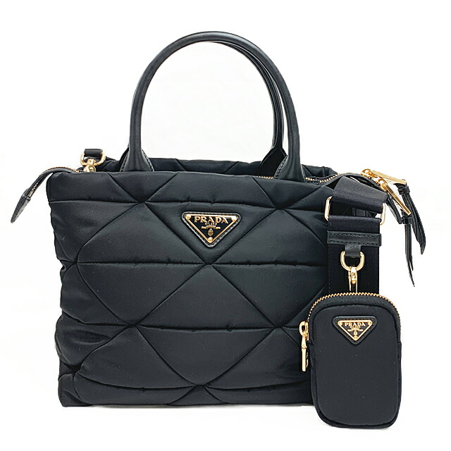 プラダ PRADA  ハンドバック ショルダーバッグ SHOPPING TESSUTO QUILTIN 1BG373 RDJN F0632 NERO 黒いこと 【新品】