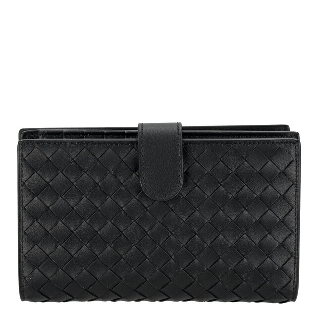 ボッテガヴェネタ BOTTEGA VENETA 二つ折り紙入れ 121060 V3UN1 8803 黒いこと【新品】