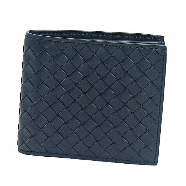 ボッテガヴェネタ  BOTTEGA VENETA メンズ 二つ折り札入れ 193642 V47W1 8838 ダークネイビー【新品】 財布・ケース-バッグ・小物・ブランド雑貨