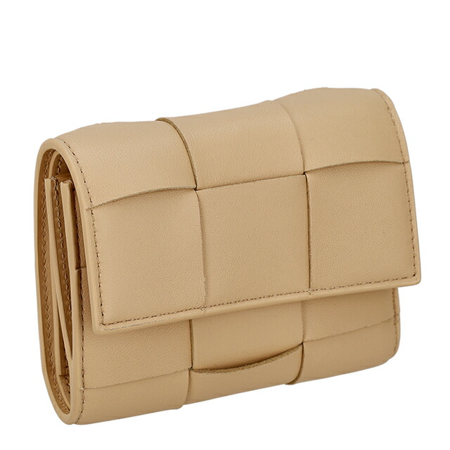 ボッテガヴェネタ BOTTEGA VENETA レディース スモール カセット 三つ折り財布 651372 V3UO1 2700 アーモンド【新品】｜サンワワールド店