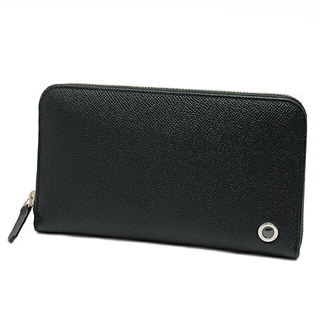 ブル小峡谷 BVLGARI メンズ ラウンドチャック長札入れ 284230 黒いこと【新品】