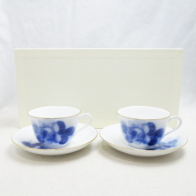 【大倉陶園】青色サクラ色 珈琲優勝杯＆平円盤 78CR/8211 【新品】 キッチン用品・食器・調理器具-マグカップ・ティーカップ-コーヒー・お茶用品