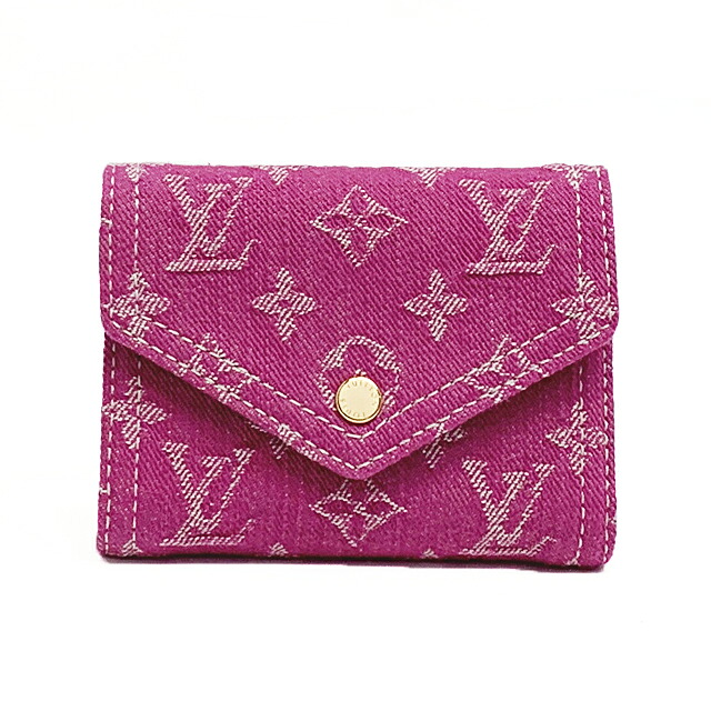【新品】ルイヴィトン  LOUIS VUITTON 銭入れ 三つ折り銭入れ モノグラム ポルトフォイユ･ヴィクトリーヌ M27707 フューシャデニム