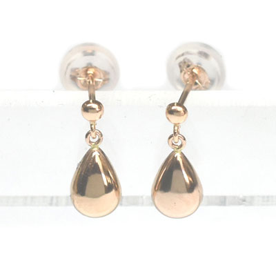 K18PG ピアス アクセサリー 雫 ティアドロップ モチーフ ピアス18金 ピンクゴールド 27563【新品】｜サンワワールド店
