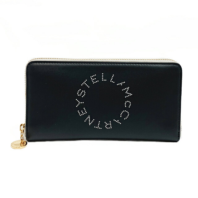 【新品ワケあり品】ステラマッカートニー Stella McCartney ラウンドチャック長金入れ 700251W8856 1000 BLACK 黒いこと