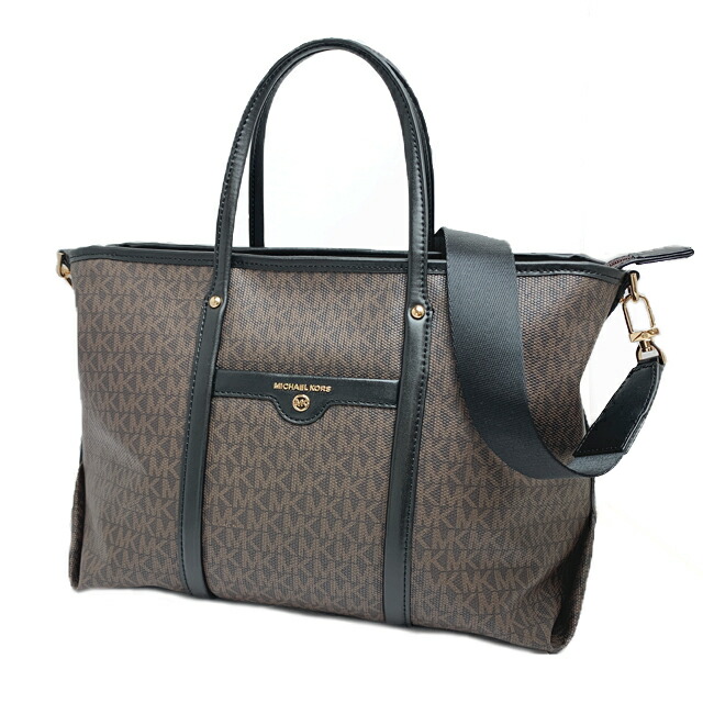 Michael Kors トートバッグ 35T9STVT0B-BLACK MICHAEL KORS Avril Small Logo Top Zip Satchel Black 35F1S4VM2B