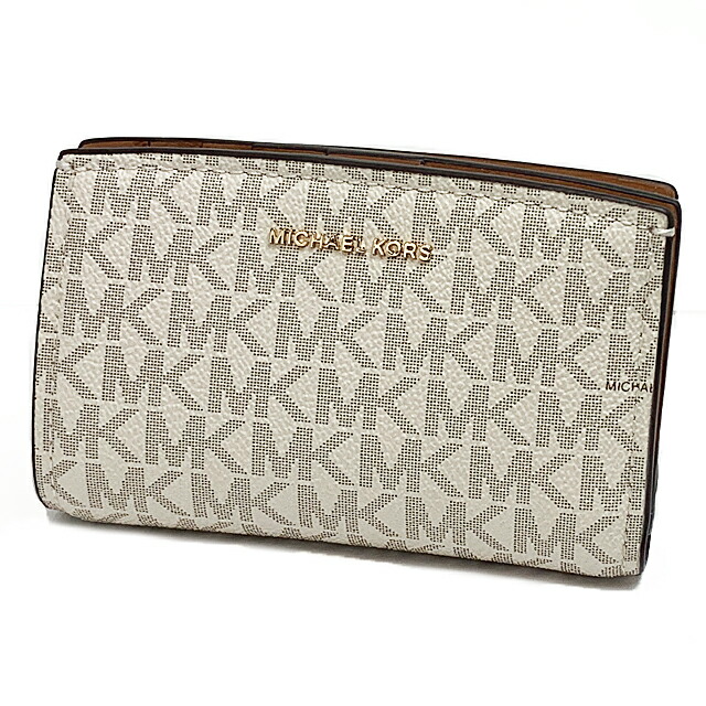 【新品】マイケル教科課程 MICHAEL KORS 紙入れ 二つ折り紙入れ 32S5GYTZ2B VANILLA/ACRN