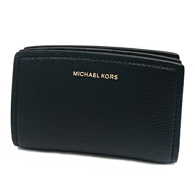 【新品】マイケル教科課程 MICHAEL KORS 紙入れ 二つ折り紙入れ 32S5GTTZ2L BLACK 黒いこと