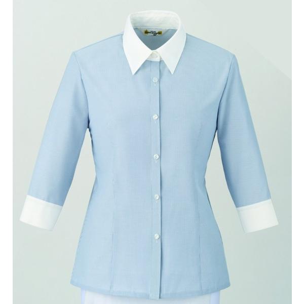 事務服 ブラウス 七分袖 大きいサイズ enjoie アンジョア　01096　七分袖シャツ　17号から19号SALEセール 7,021円