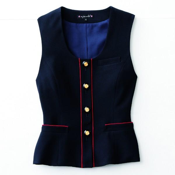 オフィスウェア 事務服 ベスト 大きいサイズ enjoie アンジョア 16460 ベスト 17号から19号ENJ26Z|三洋アパレル店