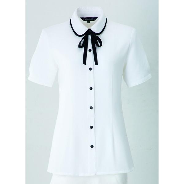 事務服 トップ 半袖 気が大きい大きさ enjoie アンジョア 06072 半袖トップ 17号から19号SALE大売り出し