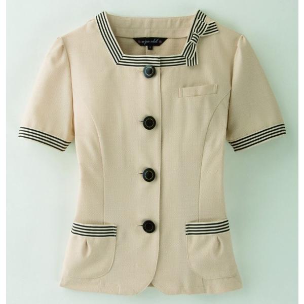 事務服 サマージャケット 大きいサイズ enjoie アンジョア　86370　サマージャケット　17号から19号SALEセール