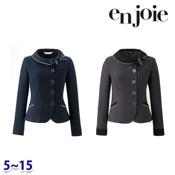 長袖オーバーブラウス enjoieアンジョア 26602 オフィスウェア 事務服 5号から15号 ENJ26Z｜三洋アパレル店