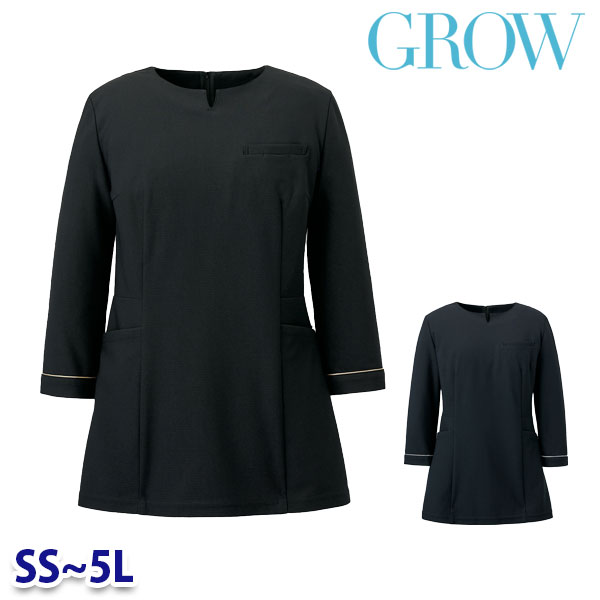 GROW グロウ GCSL-2508 チュニック SSから5L 七分丈 Servoサーヴォ事務服オフィスウェアSALEセール 25SS