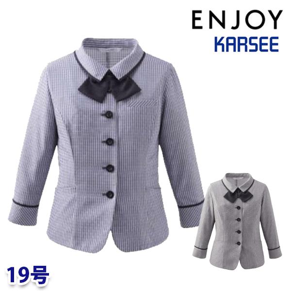 ESA982 オーバーブラウス(七分袖) 19号 カーシーKARSEEエンジョイENJOYオフィスウェア事務服SALEセール 25SS