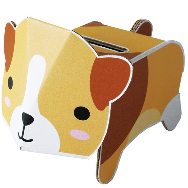 楽天市場 メール便可 ダンボール工作 Dancoo 動物貯金箱 イヌ おもちゃの三洋堂