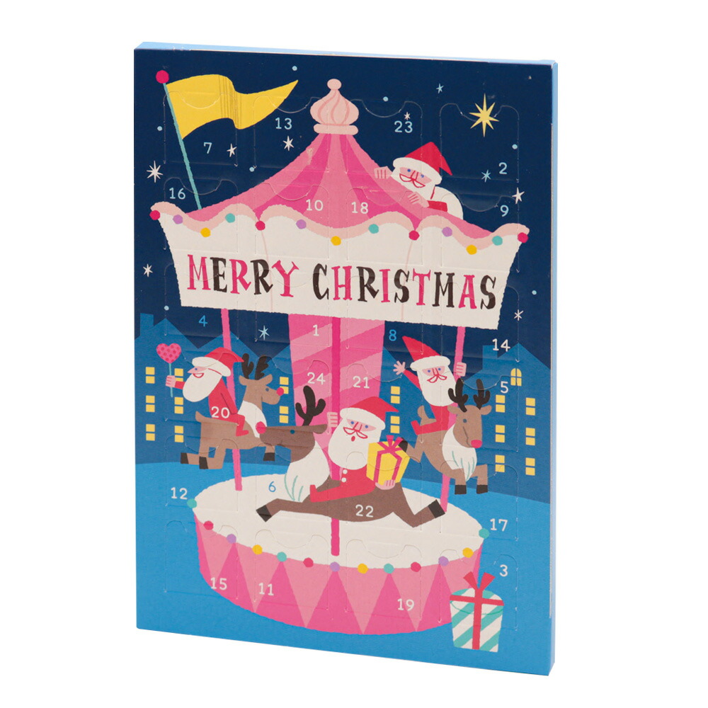 楽天市場 クリスマス ミニ アドベントカレンダー メリーゴーラウンド メリーゴーランド チョコレート入り A5サイズ 紙製 880460 5400円以上で送料無料 海外 国内土産 旅行用品 三洋堂