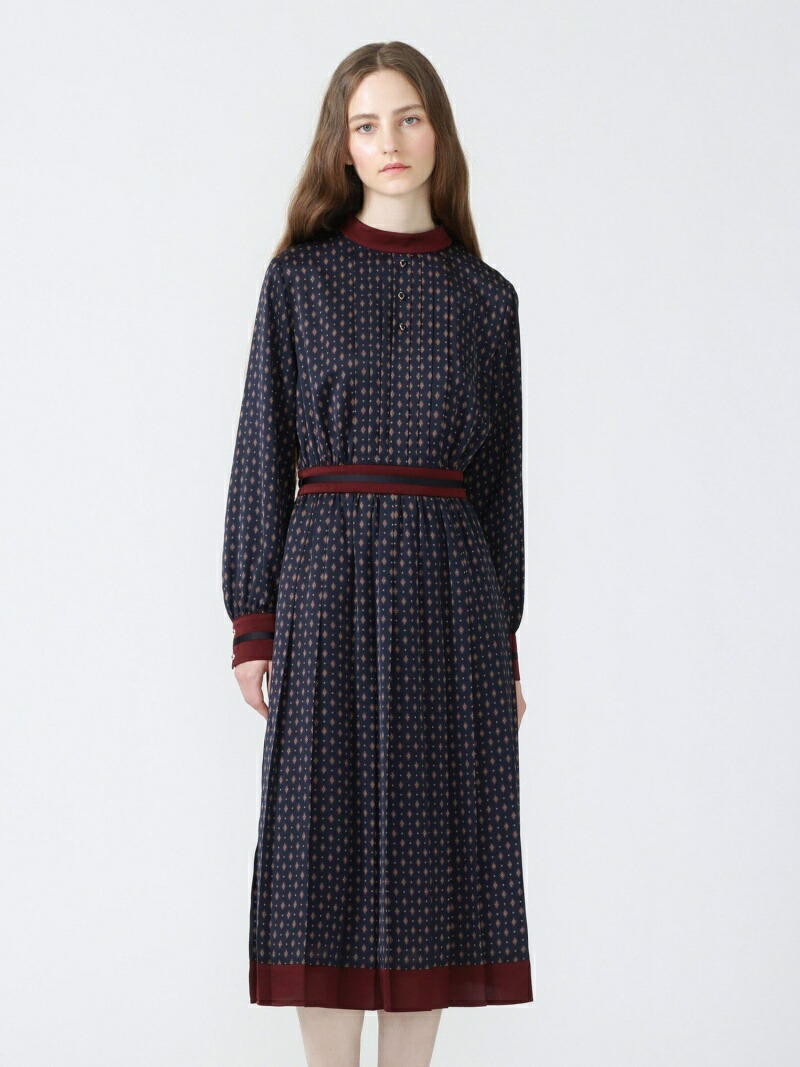 楽天市場 ジオメトリック ハイネックドレス Loveless ラブレス ワンピース シャツワンピース ネイビー 送料無料 Rakuten Fashion Sanyo Select