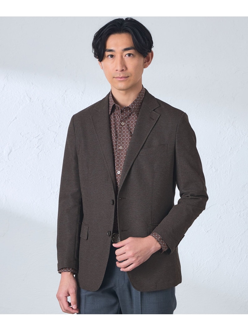 【ウォッシャブル】KARAMIハウンドトゥースジャケット BAKER STREET ベイカー・ストリート ジャケット・アウター テーラードジャケット・ブレザー ブラウン【送料無料】[ Fashion]