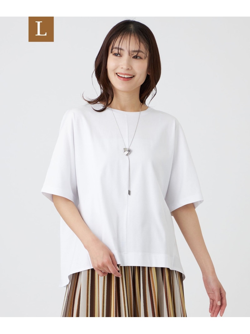 【L】【ウォッシャブル】コットンスムースカットソー TRANS WORK サンヨー エルサイズ トップス カットソー・Tシャツ ブラック ホワイト レッド【送料無料】[ Fashion]