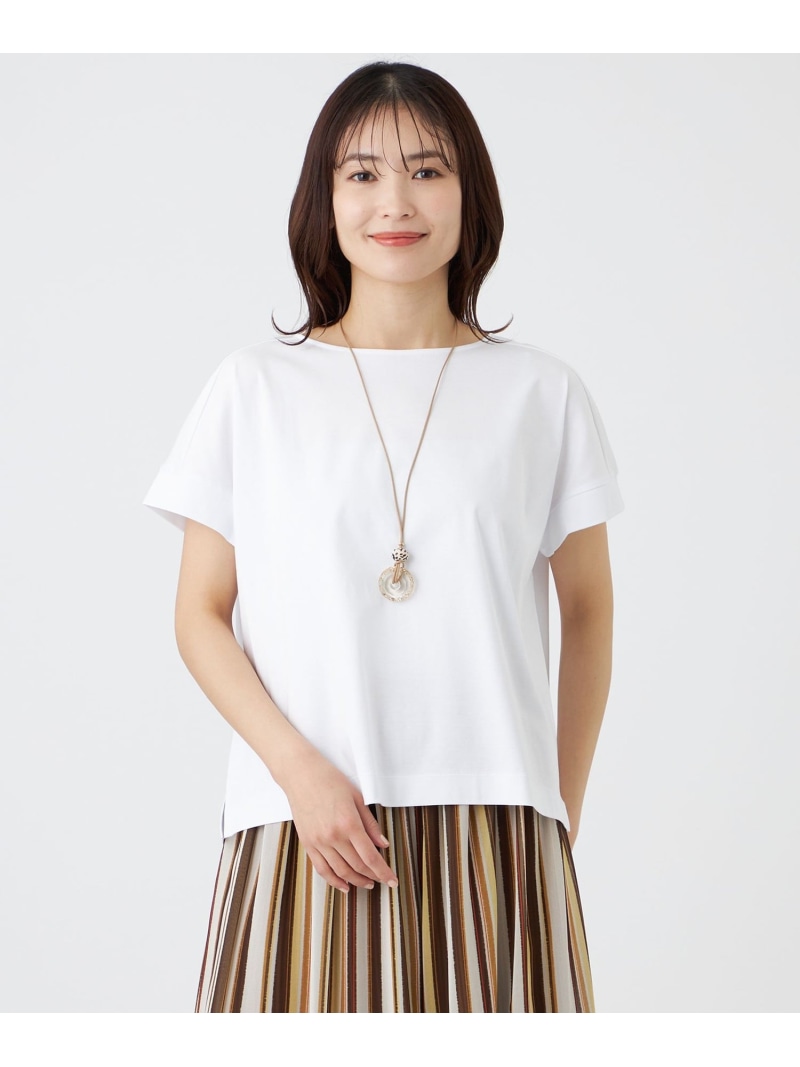 【ウォッシャブル】コットンスムースカットソー TRANS WORK トランスワーク トップス カットソー・Tシャツ ホワイト ブラウン レッド ブラック【送料無料】[ Fashion]
