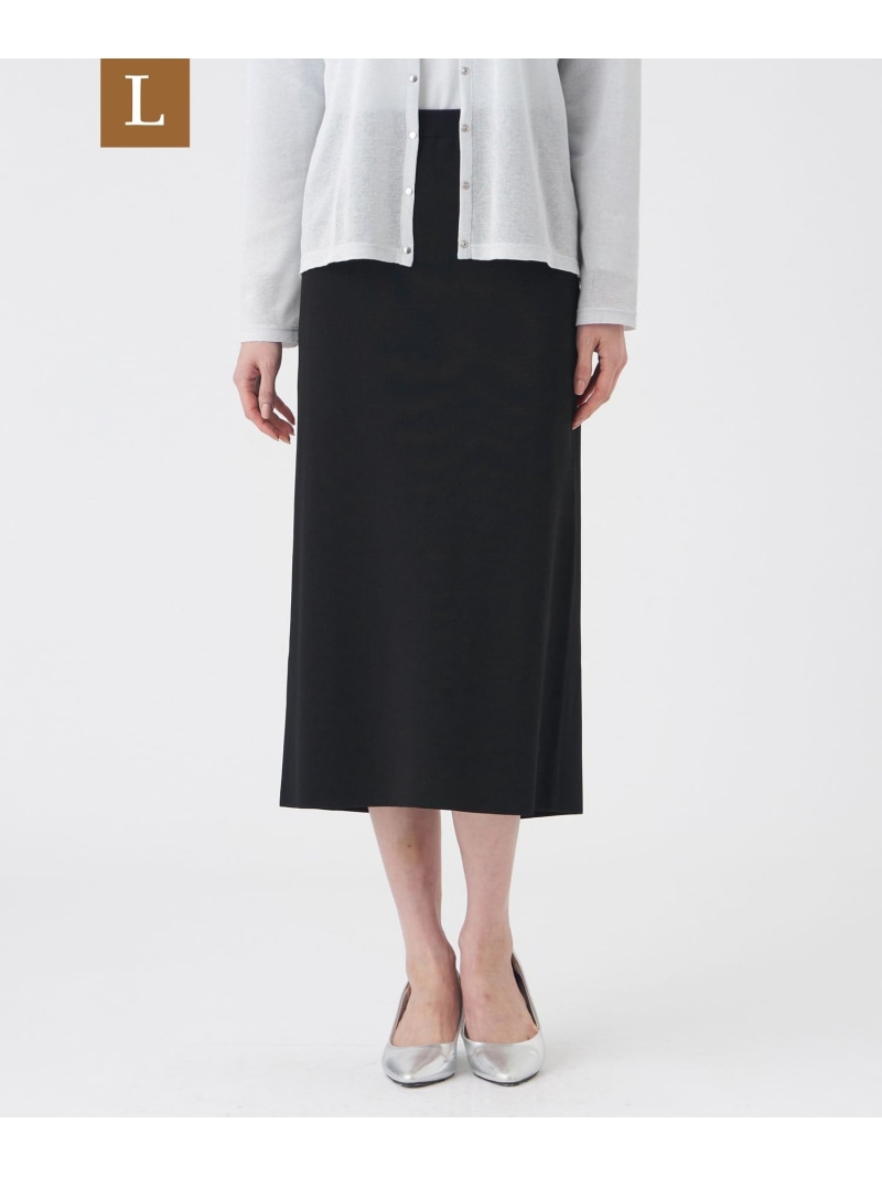 【L】【ウォッシャブル】SET-UP KNITスカート TRANS WORK サンヨー エルサイズ スカート その他のスカート ブラック【送料無料】[ Fashion]