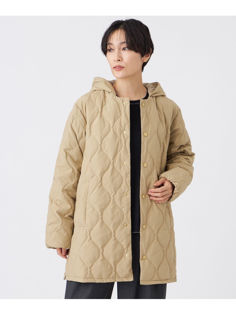 【ウォッシャブル】キルティングフーデッドダウンコート EVEX by KRIZIA エヴェックス バイ クリツィア ジャケット・アウター その他のジャケット・アウター ブラック ベージュ【送料無料】[ Fashion]｜SANYO SELECT