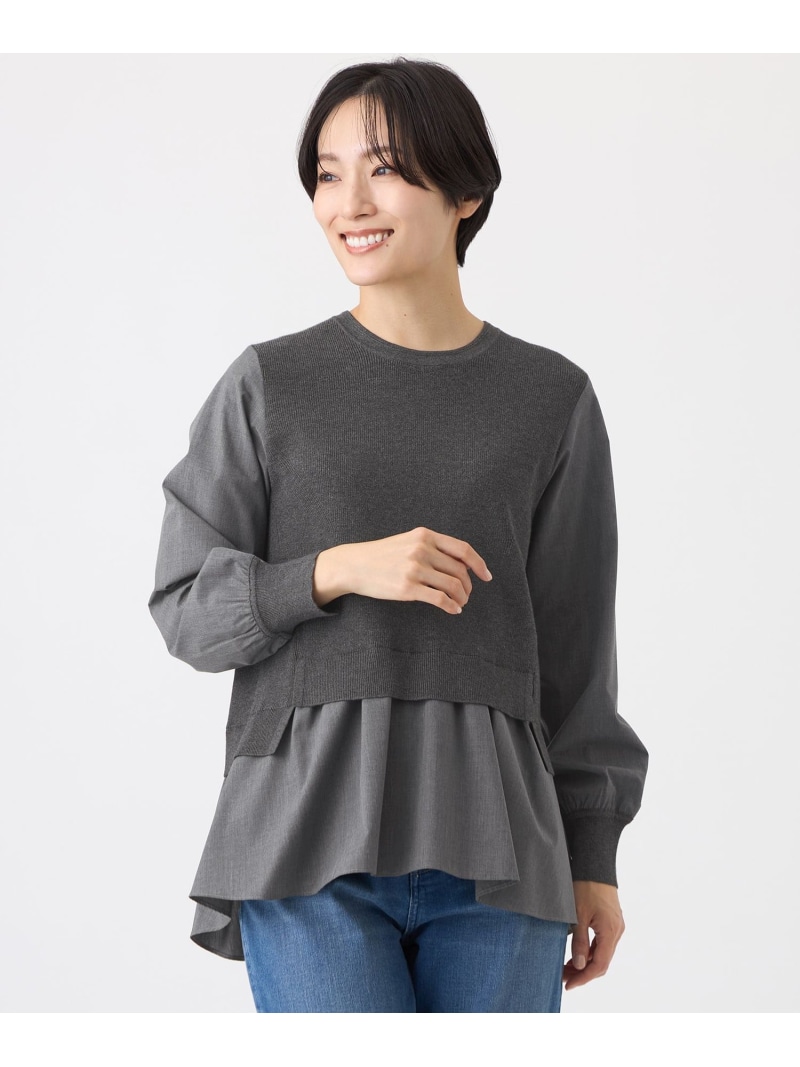 【SALE／40%OFF】【ウォッシャブル】シャツコンビニットプルオーバー EVEX by KRIZIA エヴェックス バイ クリツィア トップス ニット ブラック【RBA_E】【送料無料】[ Fashion]｜SANYO SELECT 10,582円