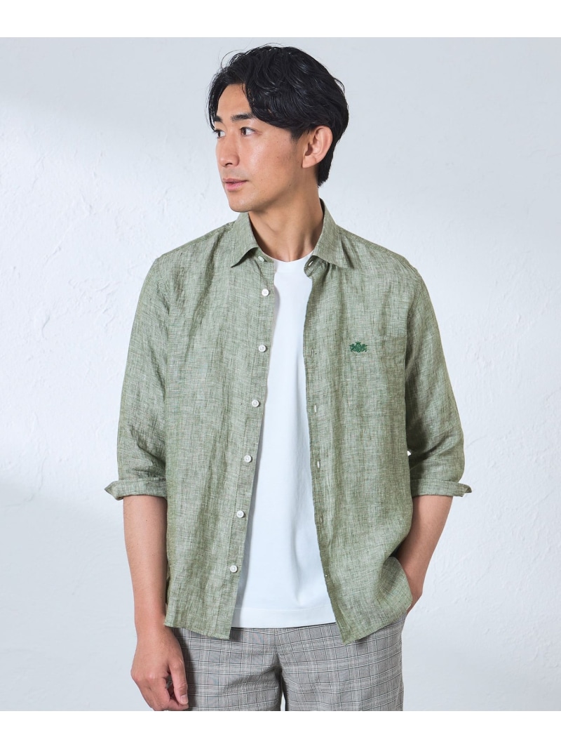 【SALE／22%OFF】麻スリークォーターシャツ BAKER STREET ベイカー・ストリート トップス シャツ・ブラウス グリーン レッド ブルー パープル【RBA_E】【送料無料】[ Fashion]｜SANYO SELECT