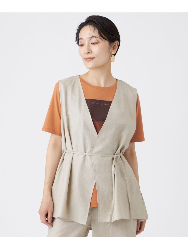 【人付き合い冷感・マシンウォッシャブル】ファージュストレッチジレ EVEX by KRIZIA エヴェックス バイ クリツィア トップス 限りない・ジレ ベージュ 赤銅色【貨物輸送無料】[ Fashion] レディースファッション-トップス