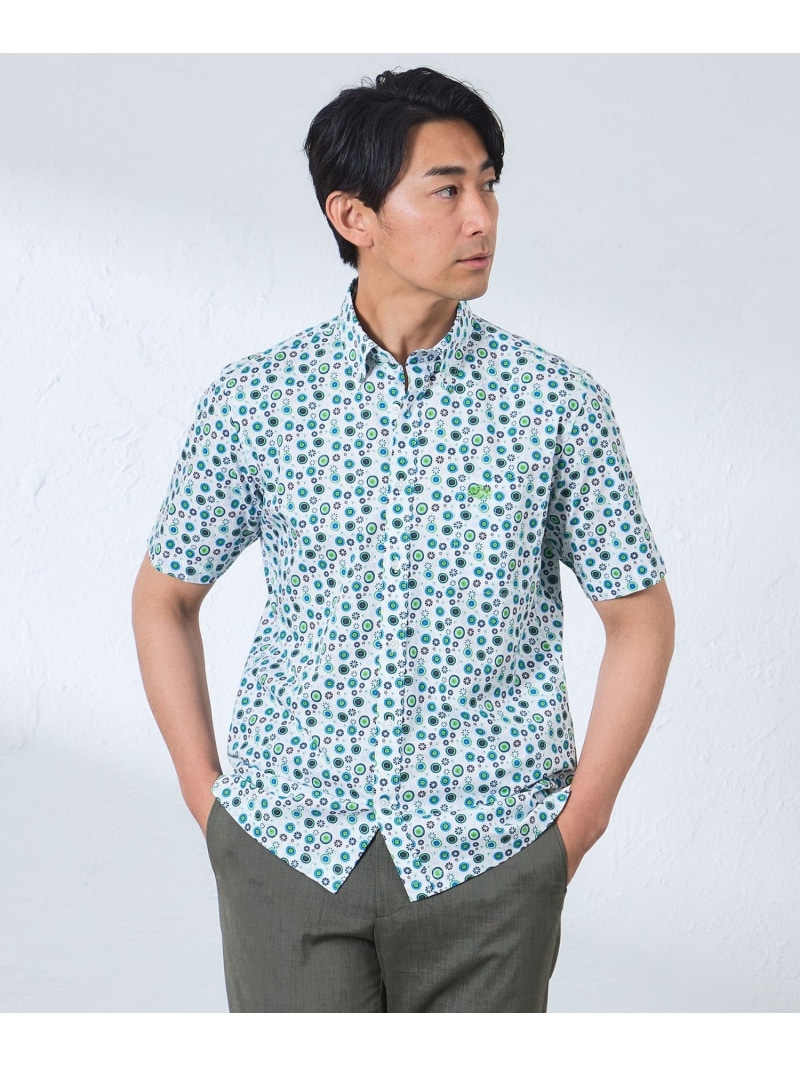 【SALE／50%OFF】ファイヤーフラワープリントシャツ BAKER STREET ベイカー・ストリート トップス シャツ・ブラウス ホワイト ネイビー【RBA_E】【送料無料】[ Fashion]｜SANYO SELECT