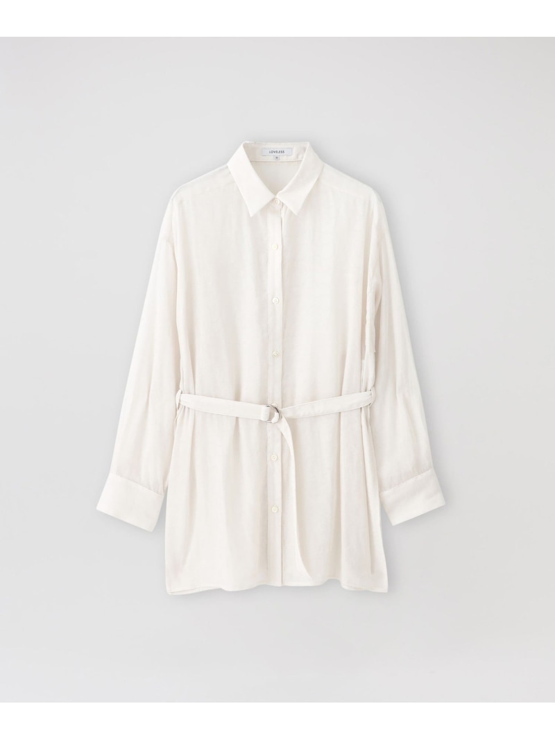 【SALE／10%OFF】シアージャカードシャツ LOVELESS ラブレス トップス シャツ・ブラウス ホワイト カーキグリーン【RBA_E】【送料無料】[ Fashion]